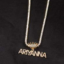 Load image into Gallery viewer, Name Necklace Mini Letter With Crown Custom Personalized Necklace Cubic Zirconia Fashion Jewelry
